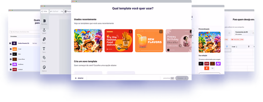Telas da plataforma de reconhecimento da Smash